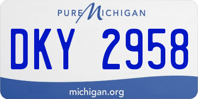 MI license plate DKY2958