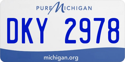 MI license plate DKY2978