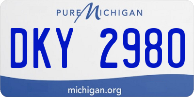 MI license plate DKY2980