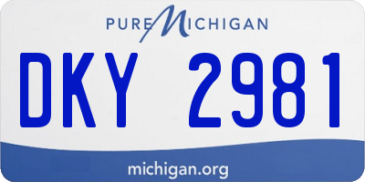 MI license plate DKY2981
