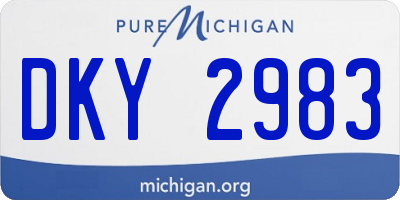 MI license plate DKY2983