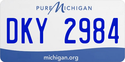 MI license plate DKY2984