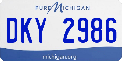 MI license plate DKY2986
