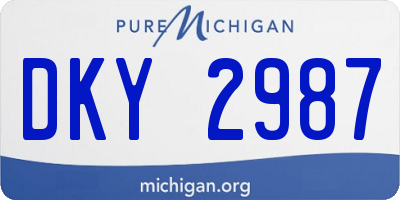 MI license plate DKY2987
