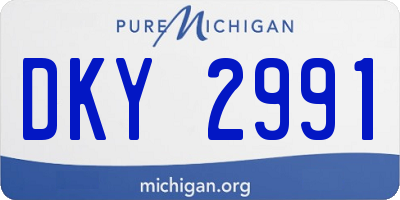 MI license plate DKY2991