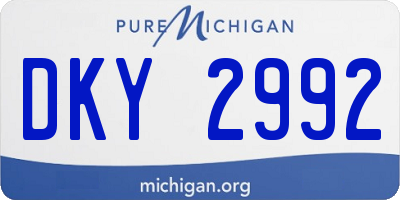 MI license plate DKY2992