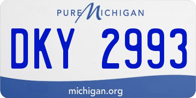 MI license plate DKY2993