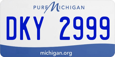 MI license plate DKY2999