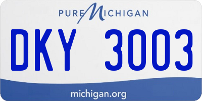 MI license plate DKY3003