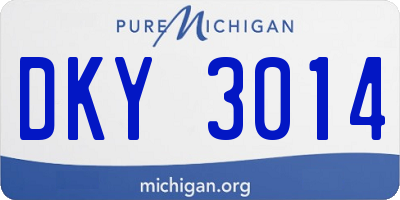 MI license plate DKY3014