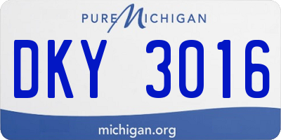 MI license plate DKY3016