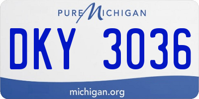 MI license plate DKY3036