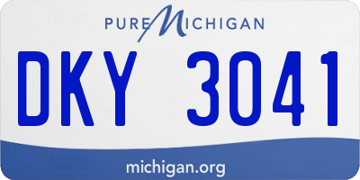 MI license plate DKY3041