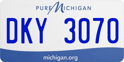MI license plate DKY3070