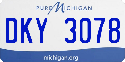 MI license plate DKY3078