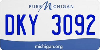 MI license plate DKY3092