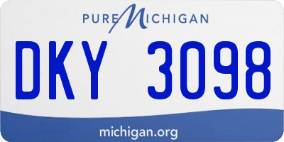 MI license plate DKY3098