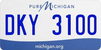 MI license plate DKY3100