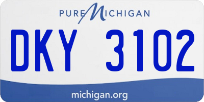 MI license plate DKY3102
