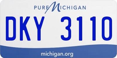 MI license plate DKY3110