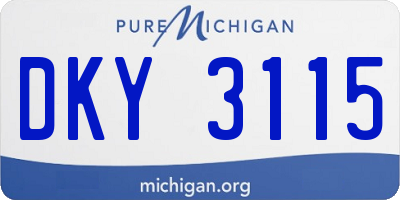 MI license plate DKY3115