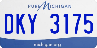 MI license plate DKY3175