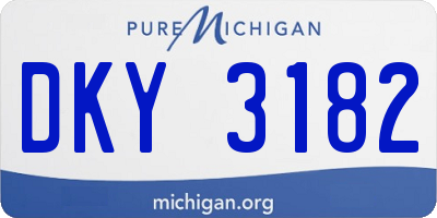MI license plate DKY3182