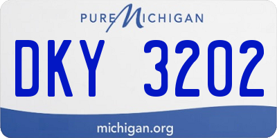 MI license plate DKY3202
