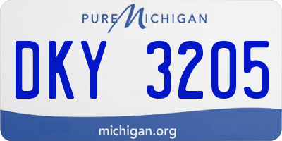 MI license plate DKY3205