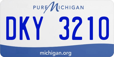 MI license plate DKY3210