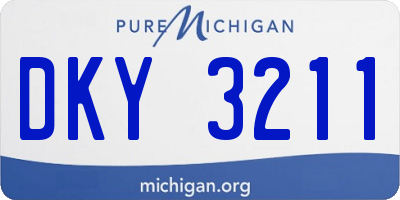 MI license plate DKY3211