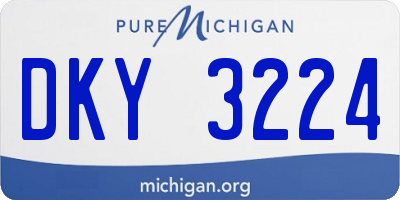 MI license plate DKY3224