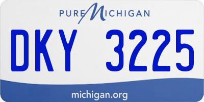 MI license plate DKY3225
