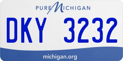 MI license plate DKY3232