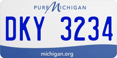 MI license plate DKY3234