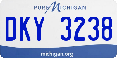 MI license plate DKY3238