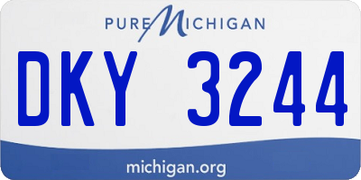 MI license plate DKY3244
