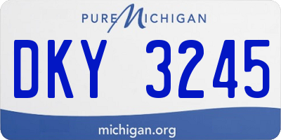 MI license plate DKY3245