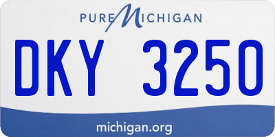 MI license plate DKY3250