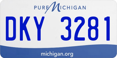 MI license plate DKY3281
