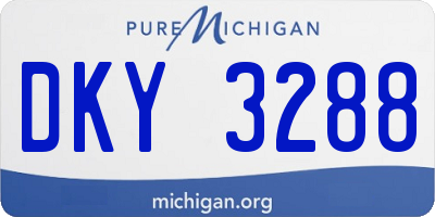 MI license plate DKY3288