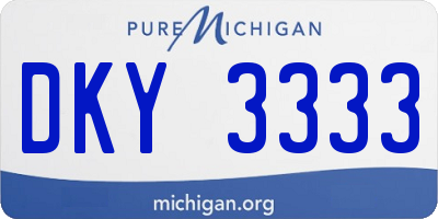 MI license plate DKY3333
