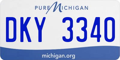 MI license plate DKY3340