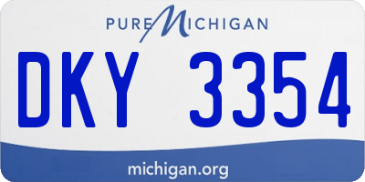MI license plate DKY3354