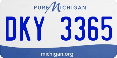 MI license plate DKY3365