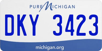 MI license plate DKY3423