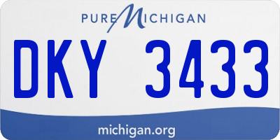 MI license plate DKY3433