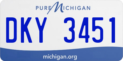 MI license plate DKY3451