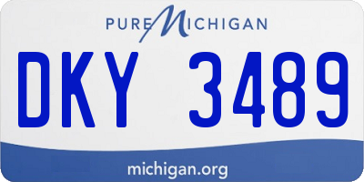 MI license plate DKY3489