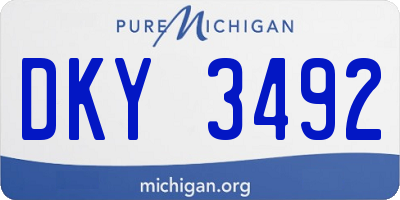 MI license plate DKY3492